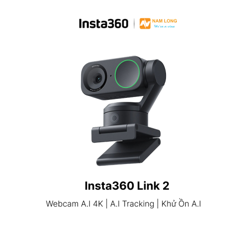 Webcam Insta360 Link 2 Black - Webcam AI 4K với AI Tracking và khử ồn thông minh