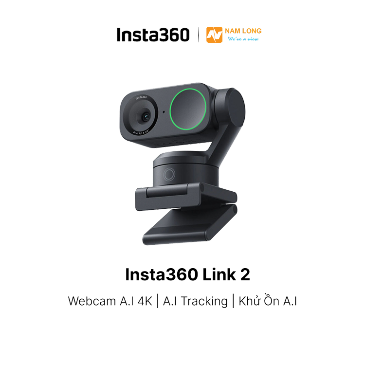 Webcam Insta360 Link 2 Black - Webcam AI 4K với AI Tracking và khử ồn thông minh